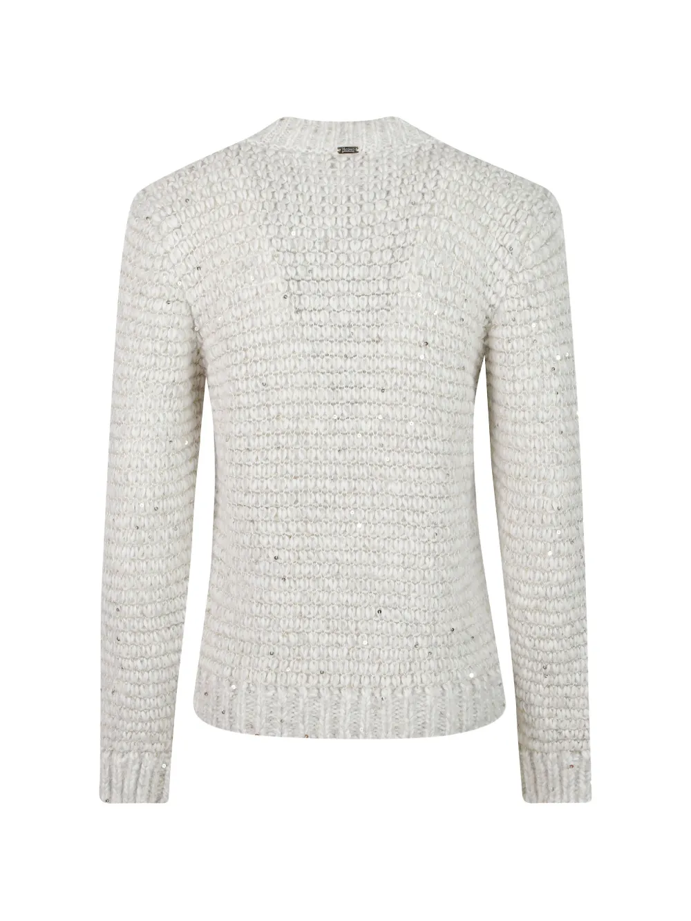 Herno Chunky gebreide trui verfraaid met pailletten Beige