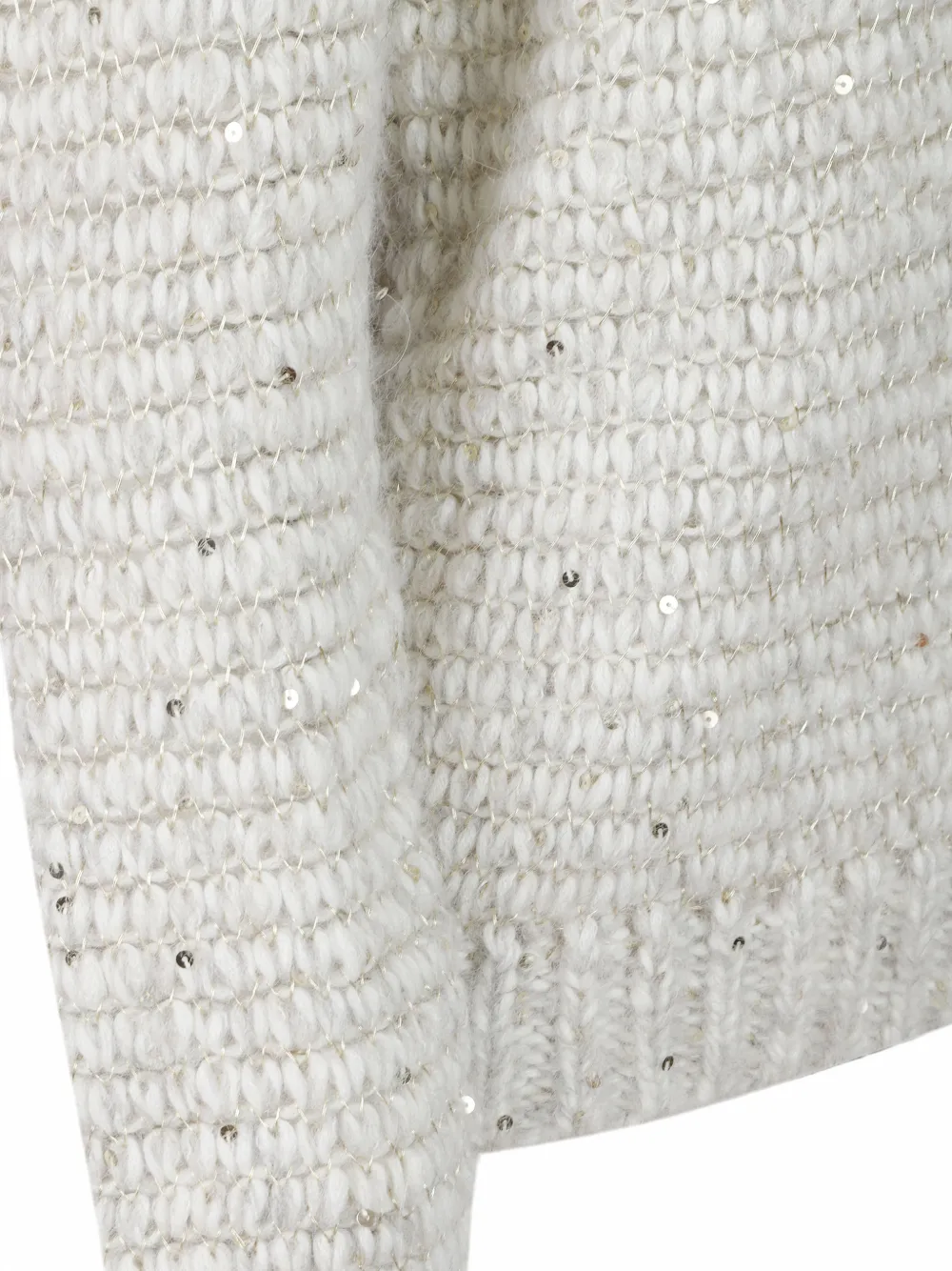 Herno Chunky gebreide trui verfraaid met pailletten Beige