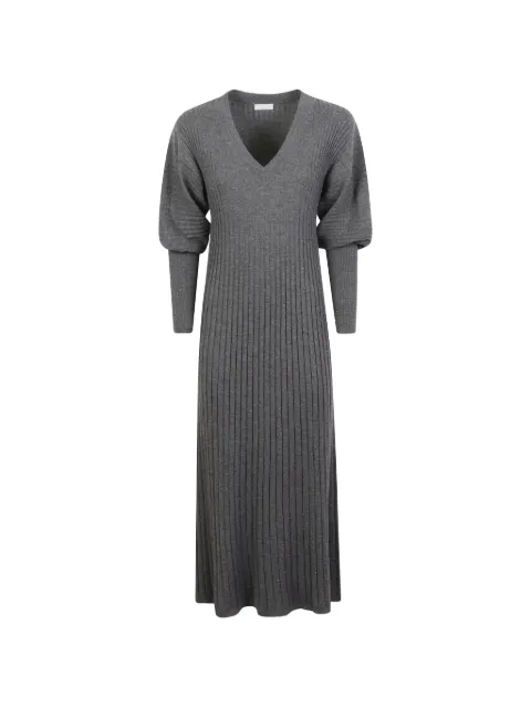 Brunello Cucinelli ribbed-knit V-neck dress