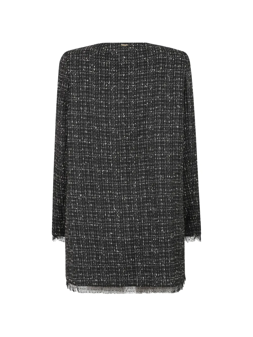 TWINSET Bouclé en Plumetis tulen jas Zwart