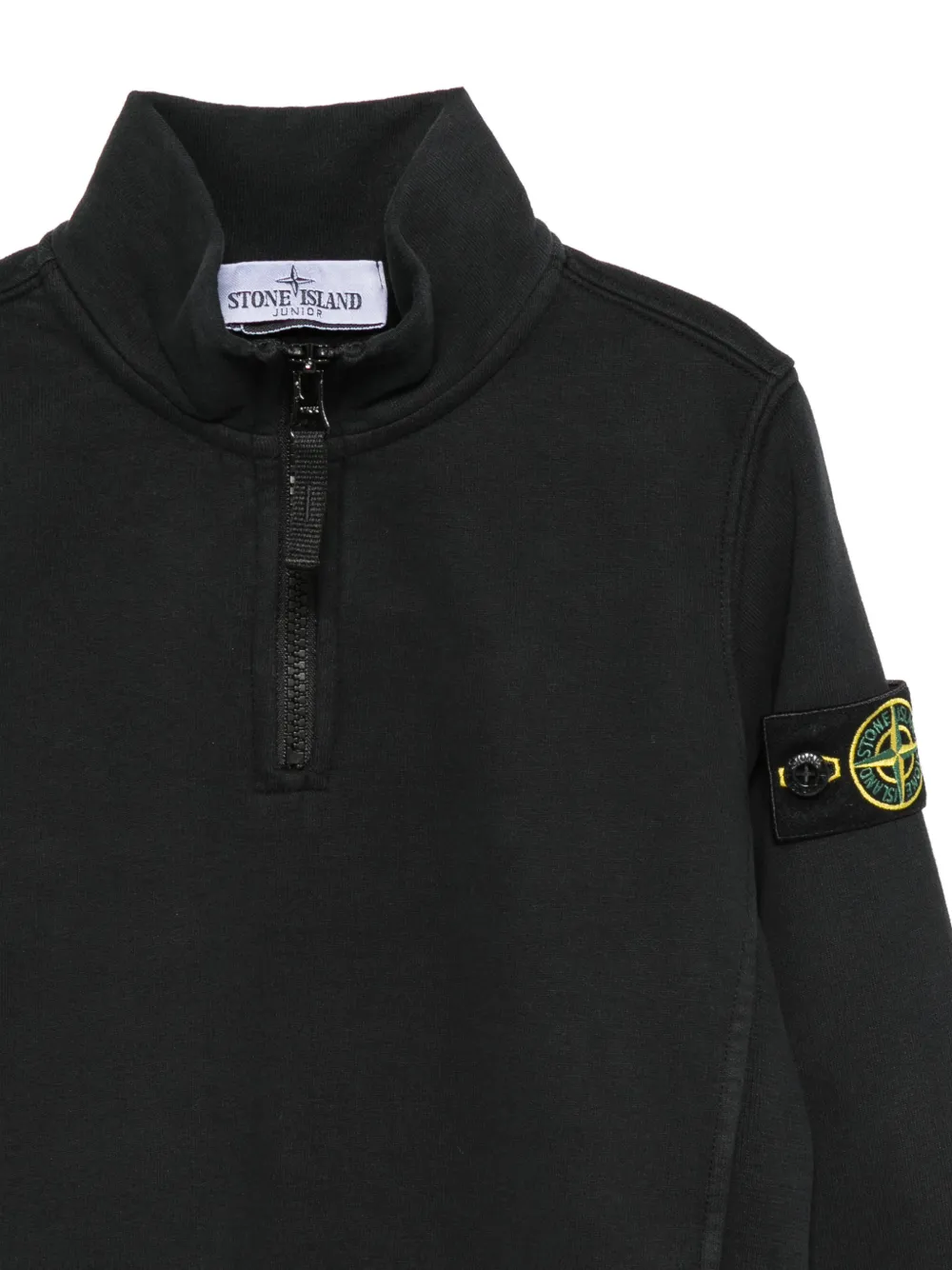 Stone Island Junior Sweater met logopatch Zwart