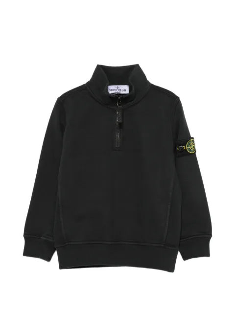 Stone Island Junior logo-patch quarter-zip sweatshirt