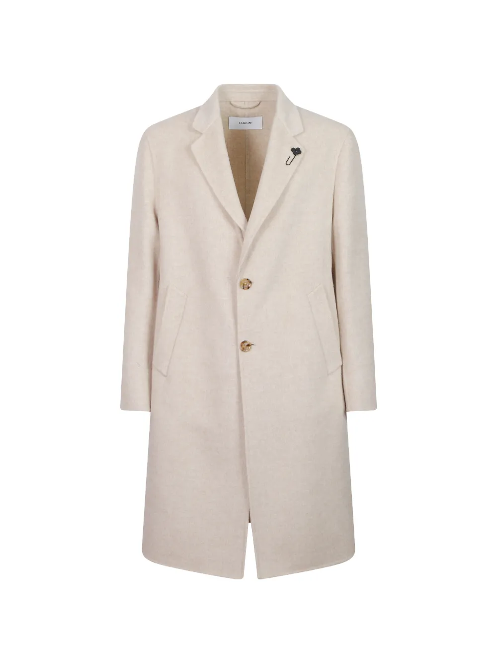 Lardini flower-pin single-breasted coat - Nude