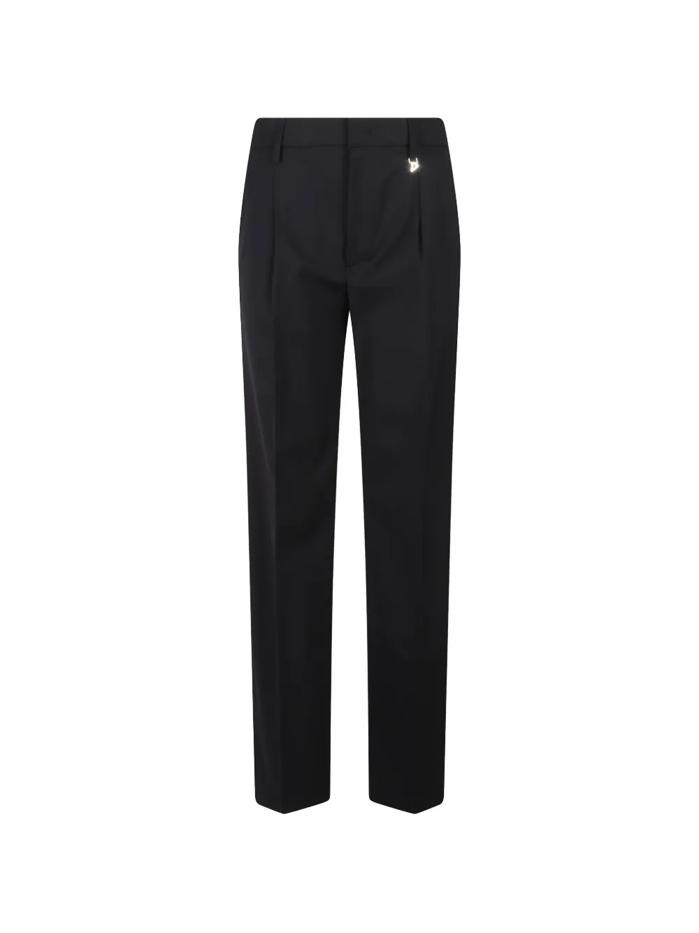 DONDUP pleated logo-charm trousers - Nero