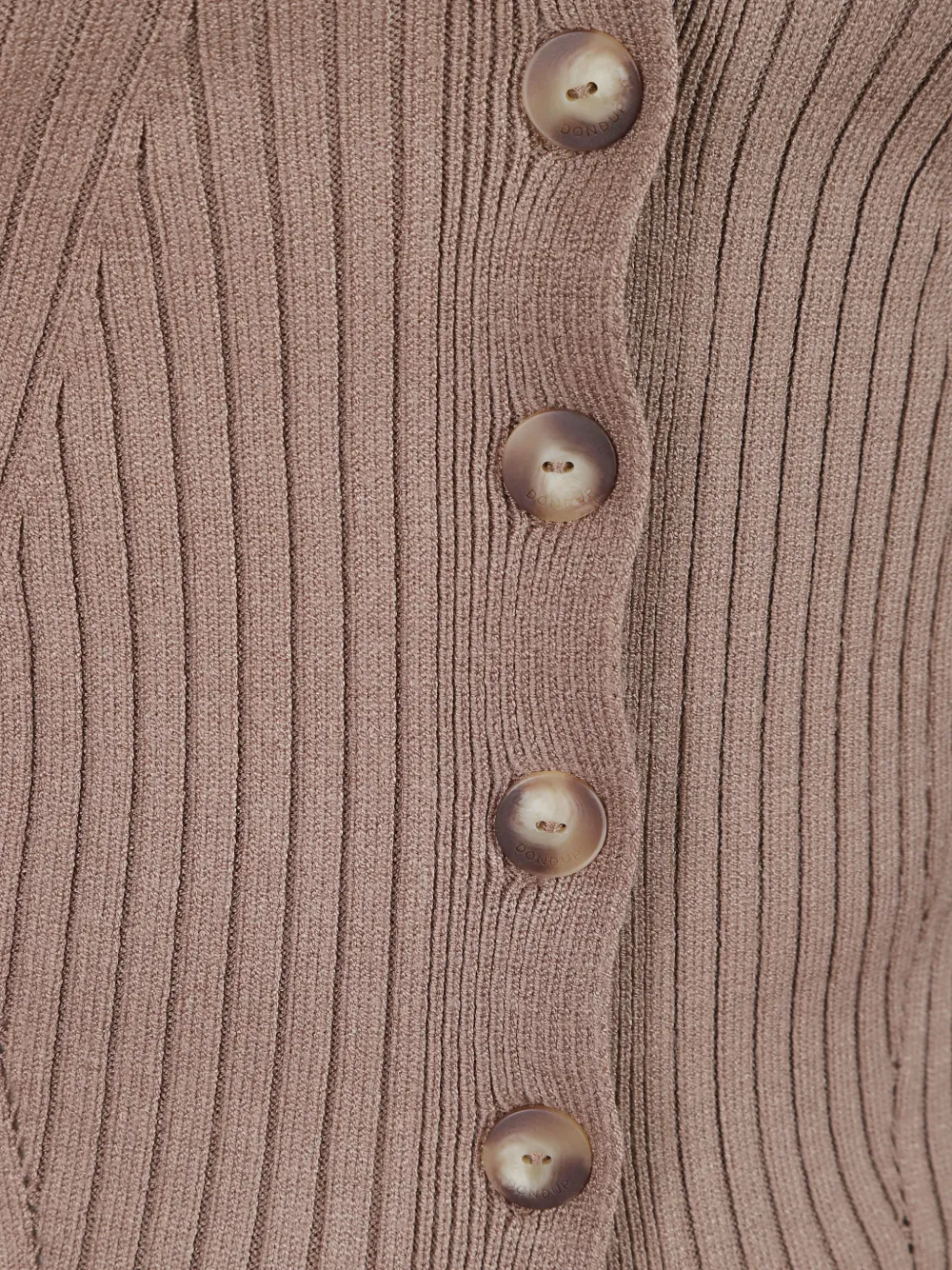 DONDUP Ribgebreid vest Beige