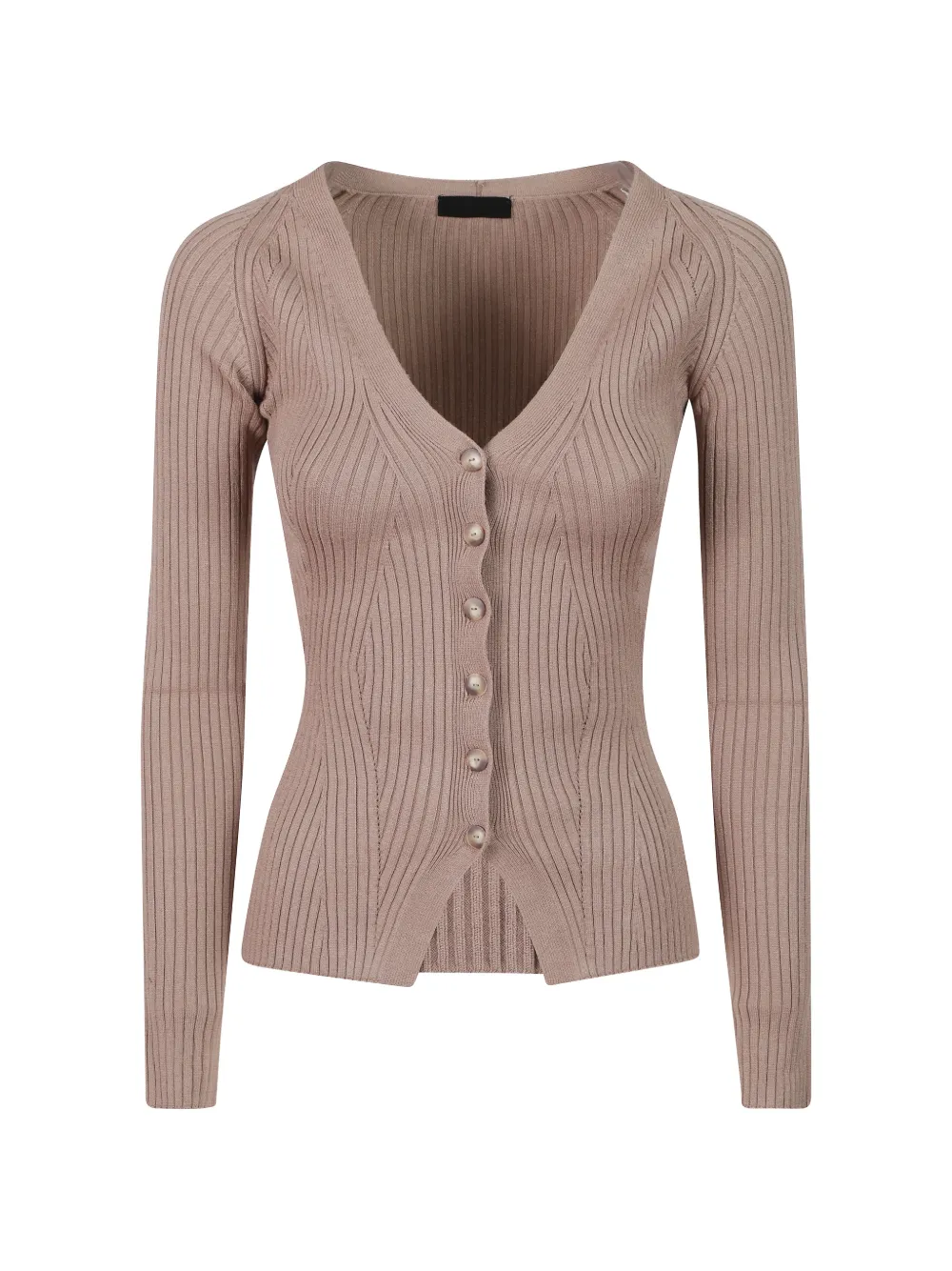 DONDUP ribbed-knit V-neck cardigan - Nude
