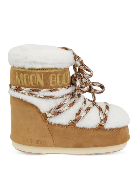 Moon Boot Kids bottines à logo imprimé et finitions en peau lainée