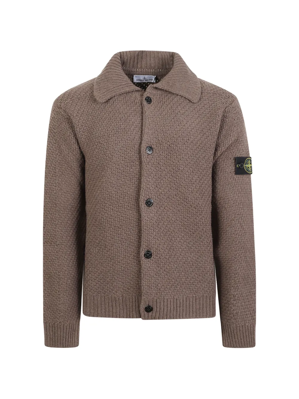 Stone Island 5100056 lambswool loose-fit collared jumper - Marrone