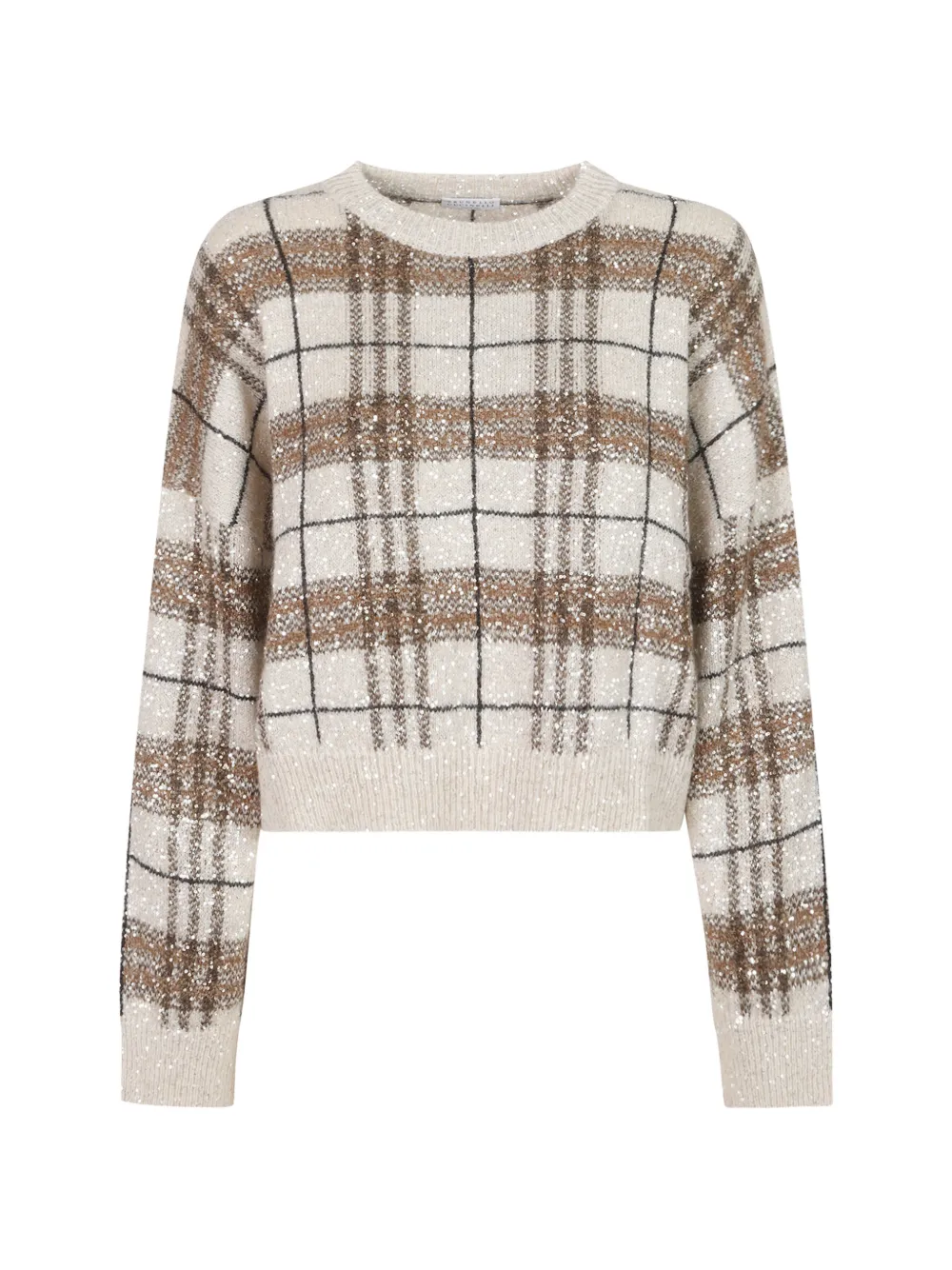 Brunello Cucinelli sequin-embellished checked sweater