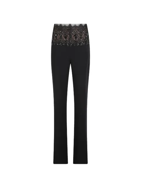 Costarellos bead-embellished lace-panel trousers