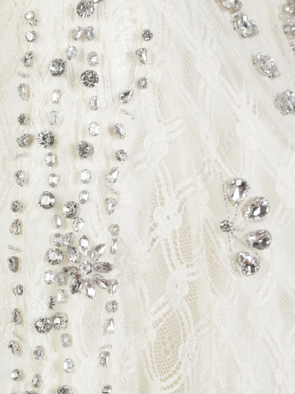 Costarellos Lilou crystal-embellished lace shirt Wit