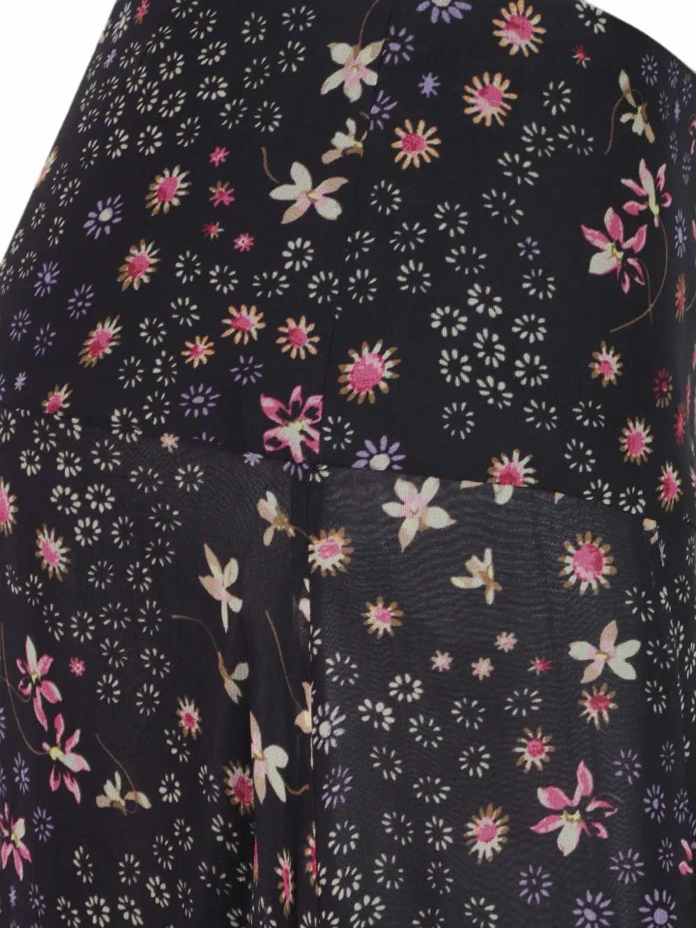 ISABEL MARANT Zijden rok met bloemenprint Zwart