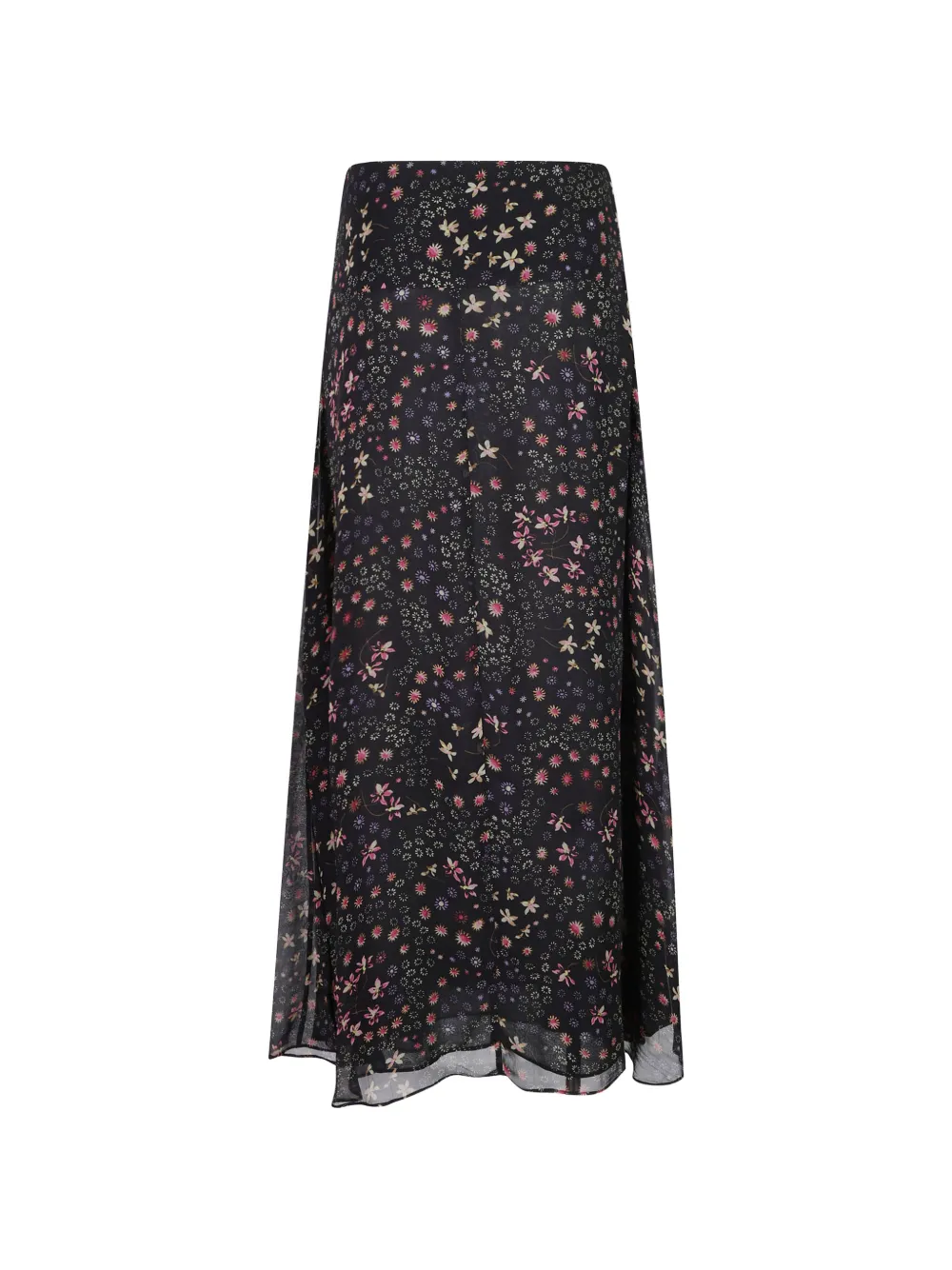 ISABEL MARANT Zijden rok met bloemenprint Zwart