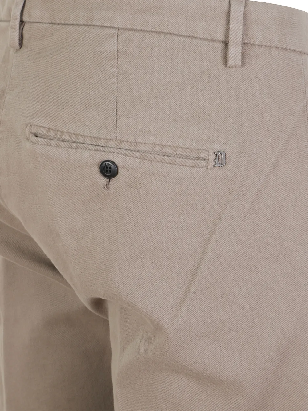 DONDUP logo-plaque slim-fit trousers Beige
