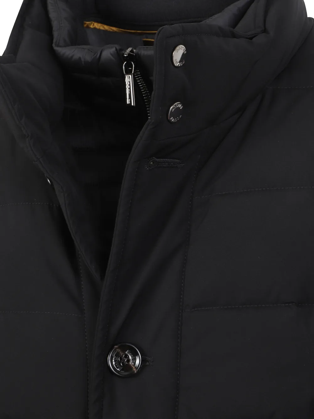 Moorer quilted high-neck jacket Zwart