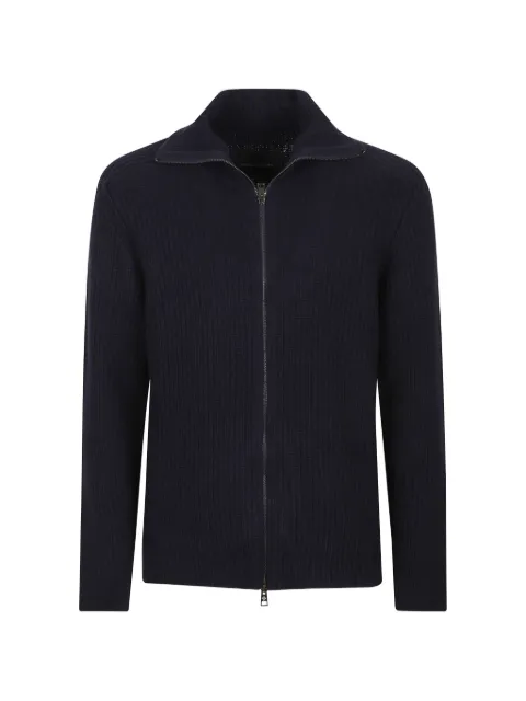 Tagliatore ribbed-knit zip-up cardigan