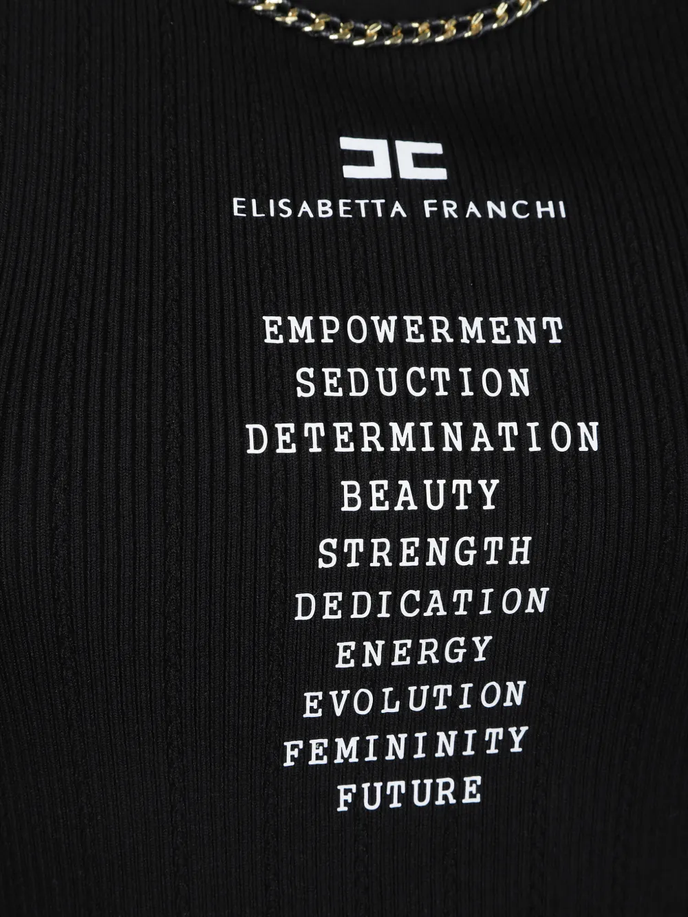 Elisabetta Franchi Tanktop met schakelketting Zwart