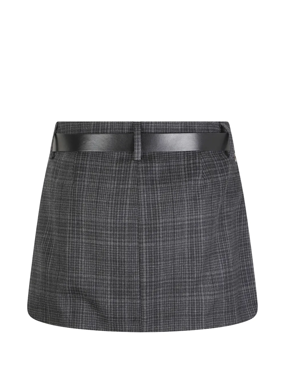 DONDUP Nelly belted Prince of Wales check shorts Grijs