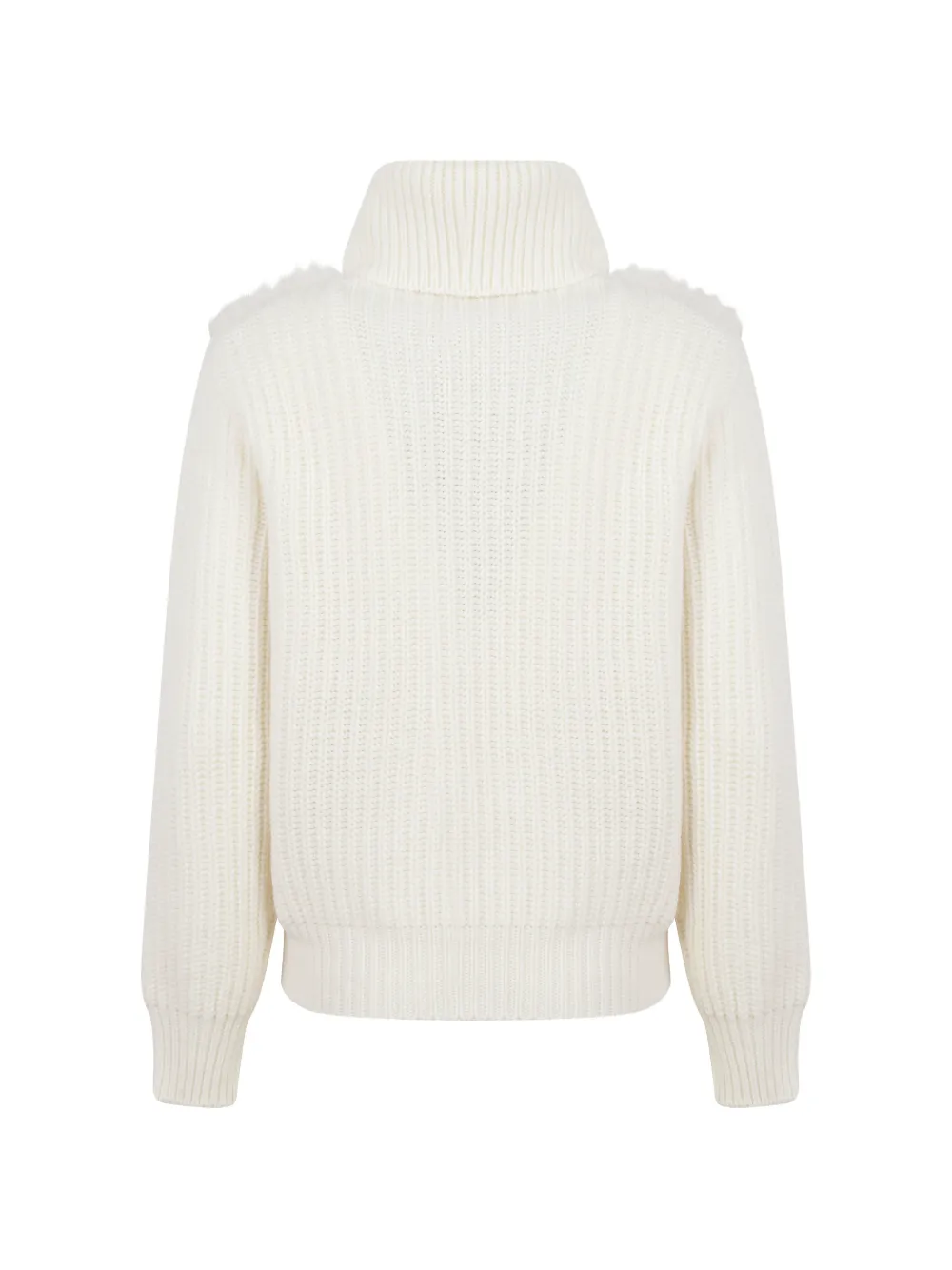 Herno faux-fur panel roll-neck sweater Wit