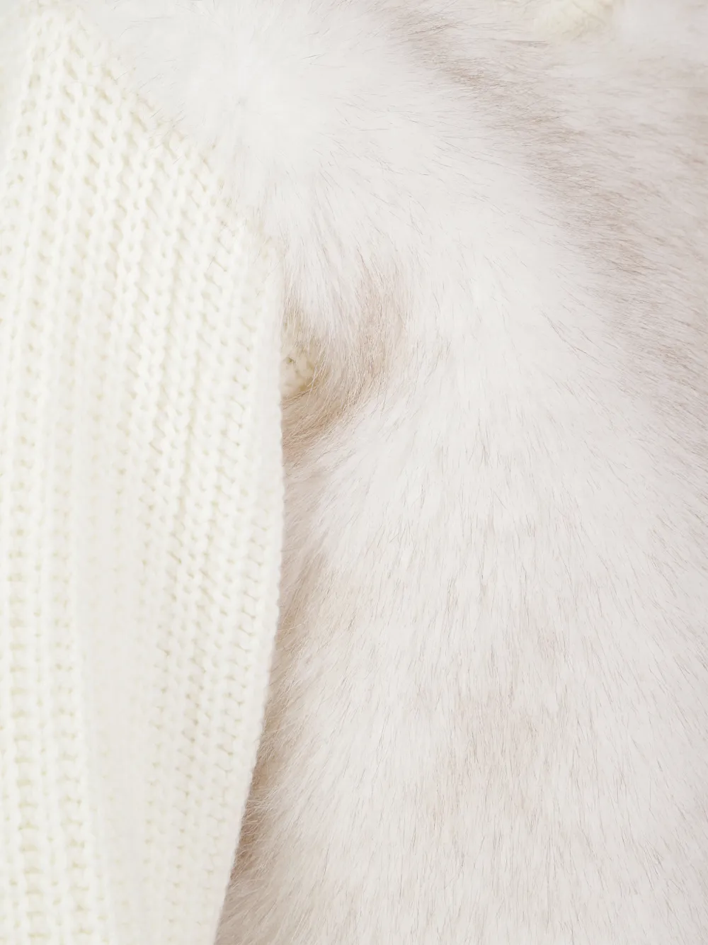 Herno faux-fur panel roll-neck sweater Wit