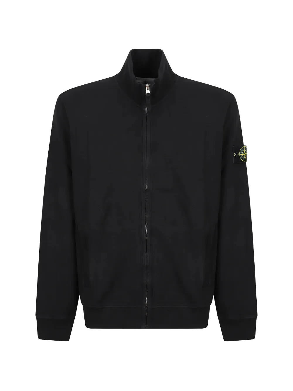 Stone Island 6100066 brushed organic-cotton fleece track jacket - Nero