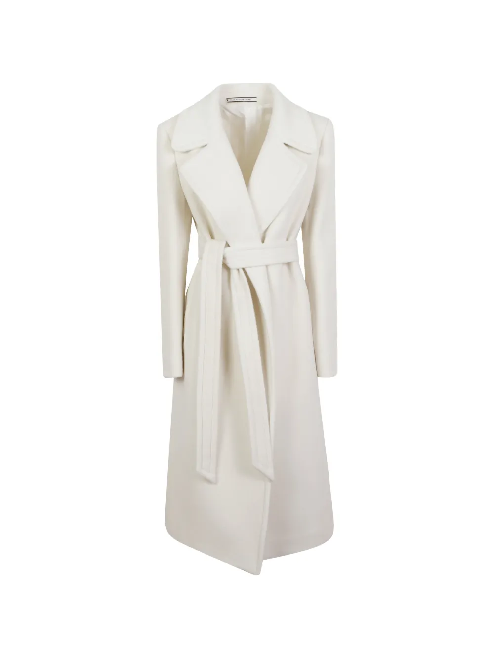 Tagliatore belted notch-lapel coat Wit