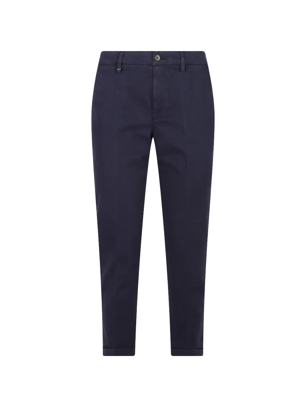 Fay Logo-plaque Turn-up Hems Trousers In Blue