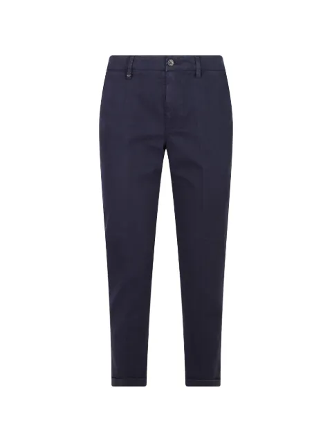 Fay logo-plaque turn-up hems trousers