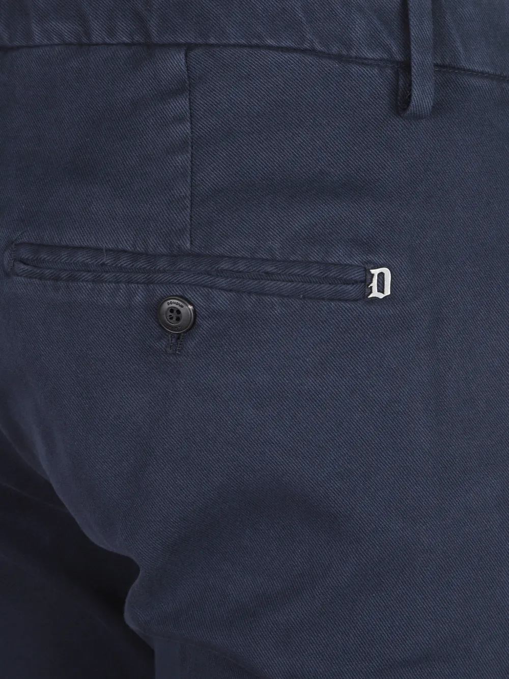DONDUP Broek met logoplakkaat en omslag Blauw