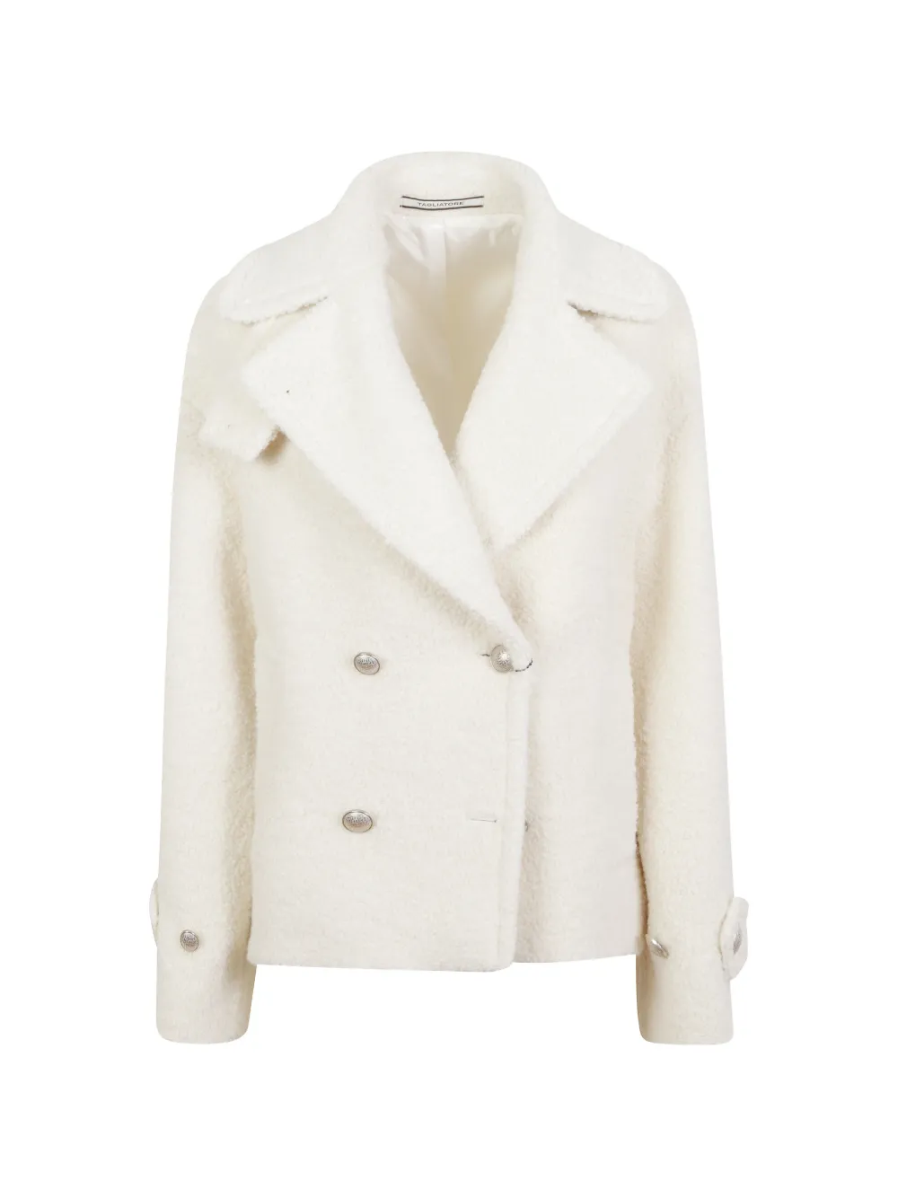 Tagliatore double-breasted bouclé coat - Weiß
