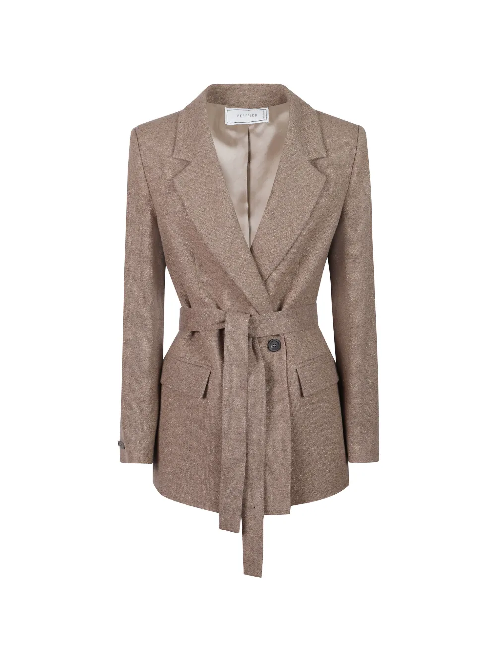 Peserico belted notch-lapel blazer - Nude