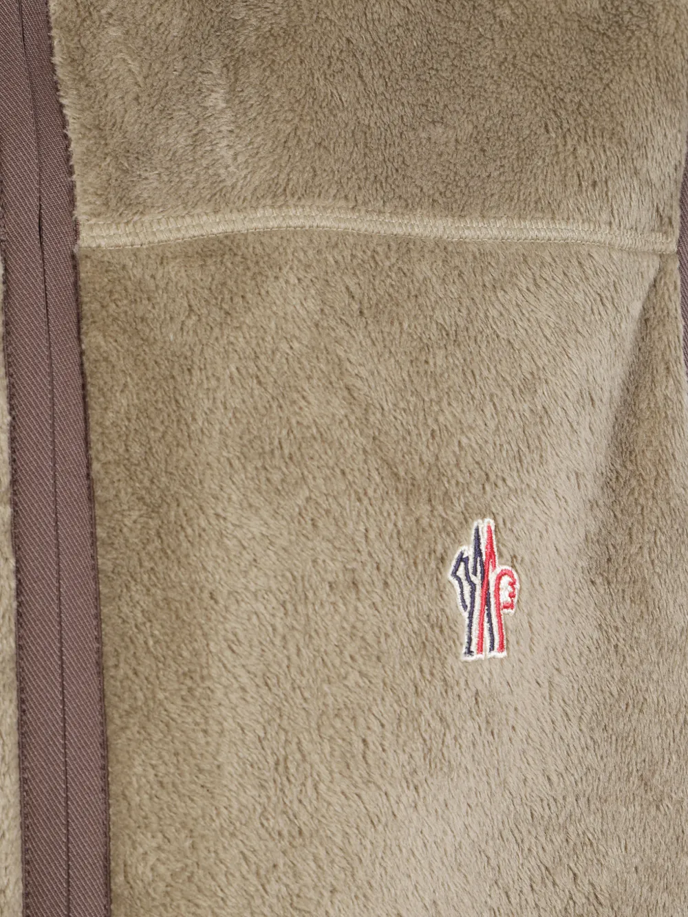 Moncler Grenoble logo-embroidered fleece gilet Beige