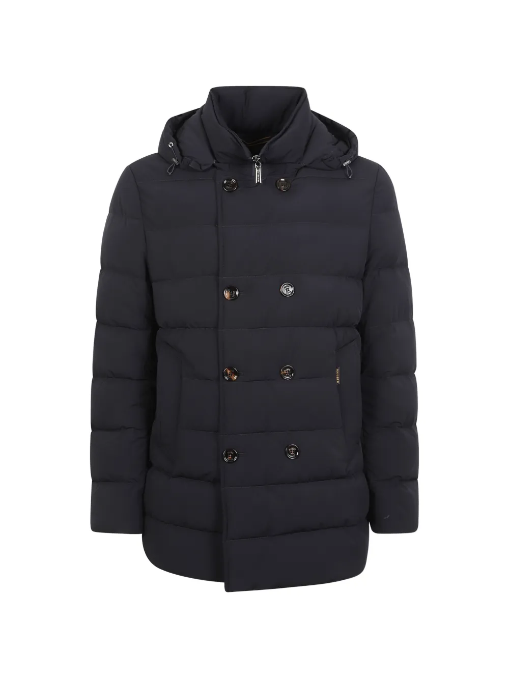 Moorer double-breasted hooded coat Blauw