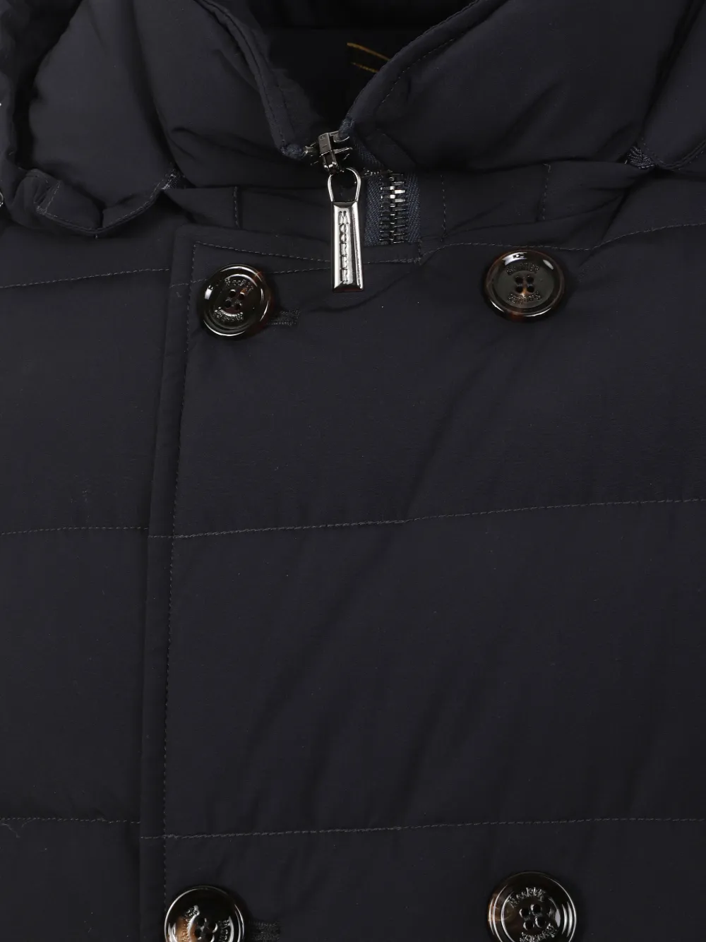 Moorer double-breasted hooded coat Blauw