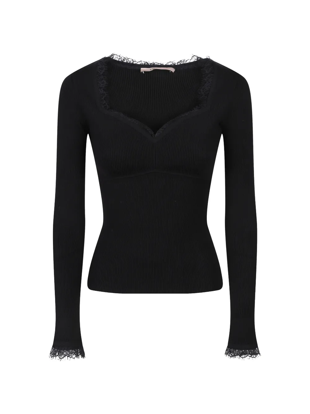 TWINSET lace-trim jumper - Schwarz