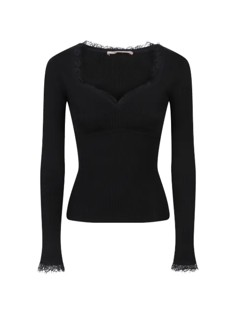 TWINSET trøje med blondekant