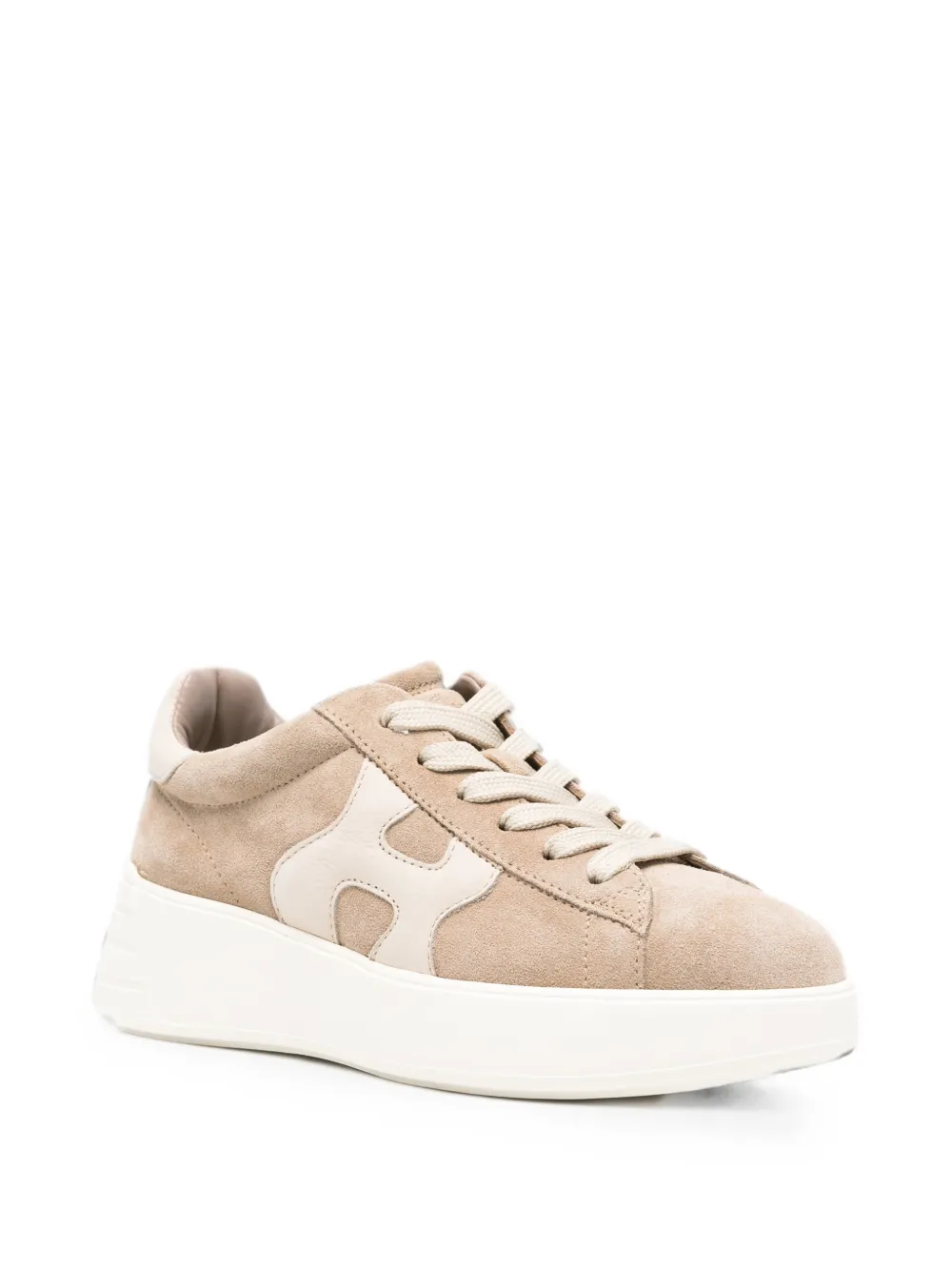 Hogan logo-patch platform sneakers Beige