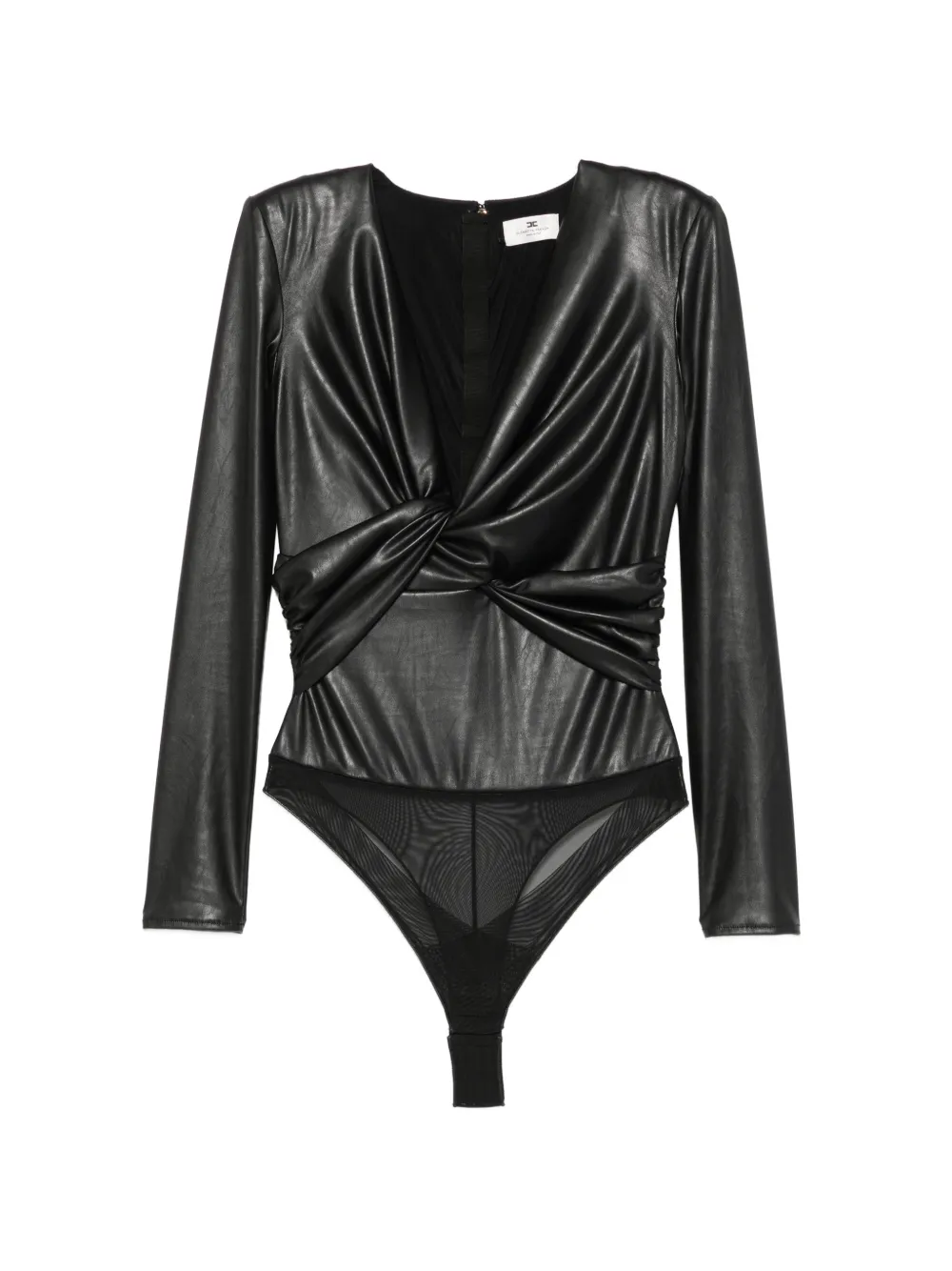Elisabetta Franchi twist-detail long-sleeve bodysuit - Nero