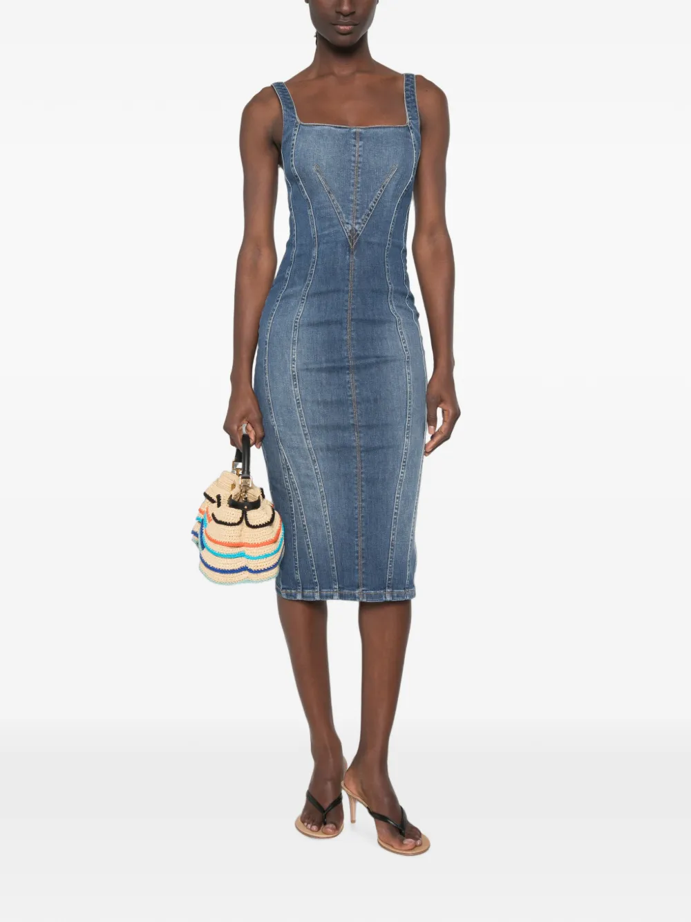 Elisabetta Franchi Jurk met vlakken Blauw