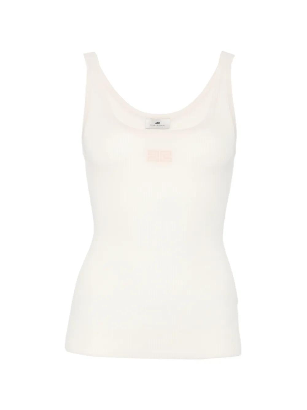 Elisabetta Franchi ribbed-knit logo-patch vest - Toni neutri