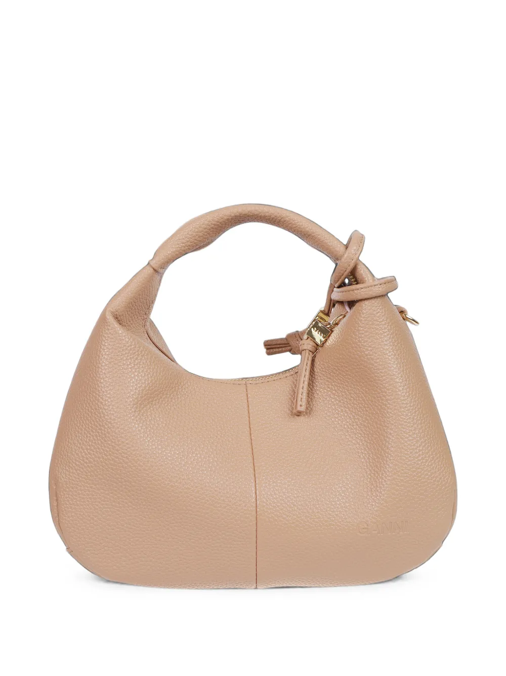 GANNI mini shoulder bag in grained brown Beige