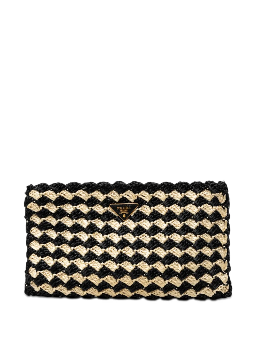 Prada Pre-Owned 2000-2013 Raffia Crochet clutch bag - Nero