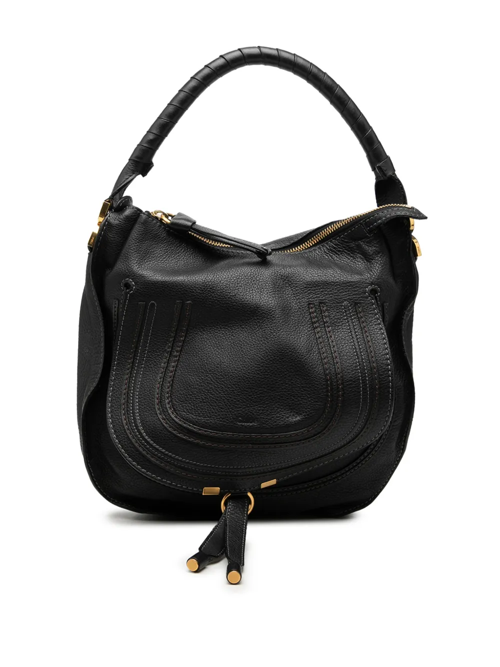 Chloé Pre-Owned 2011 Medium Pebbled Calfskin Marcie hobo bag - Nero