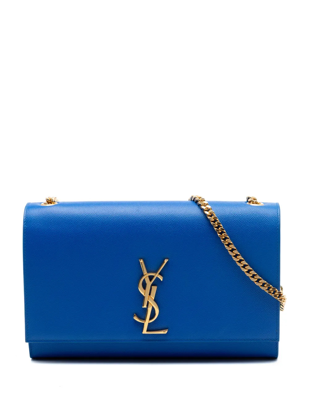 Saint Laurent Pre-Owned 2015 Medium Grain De Poudre Monogram Kate crossbody bag - Blu