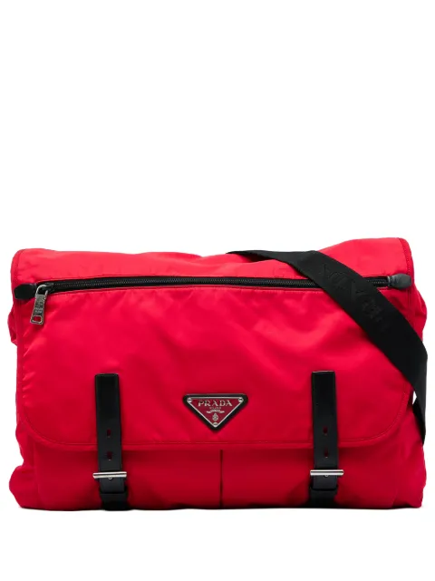 Prada Pre-Owned 2013-2026 Tessuto Zip Double Buckle Messenger Bag crossbody bag
