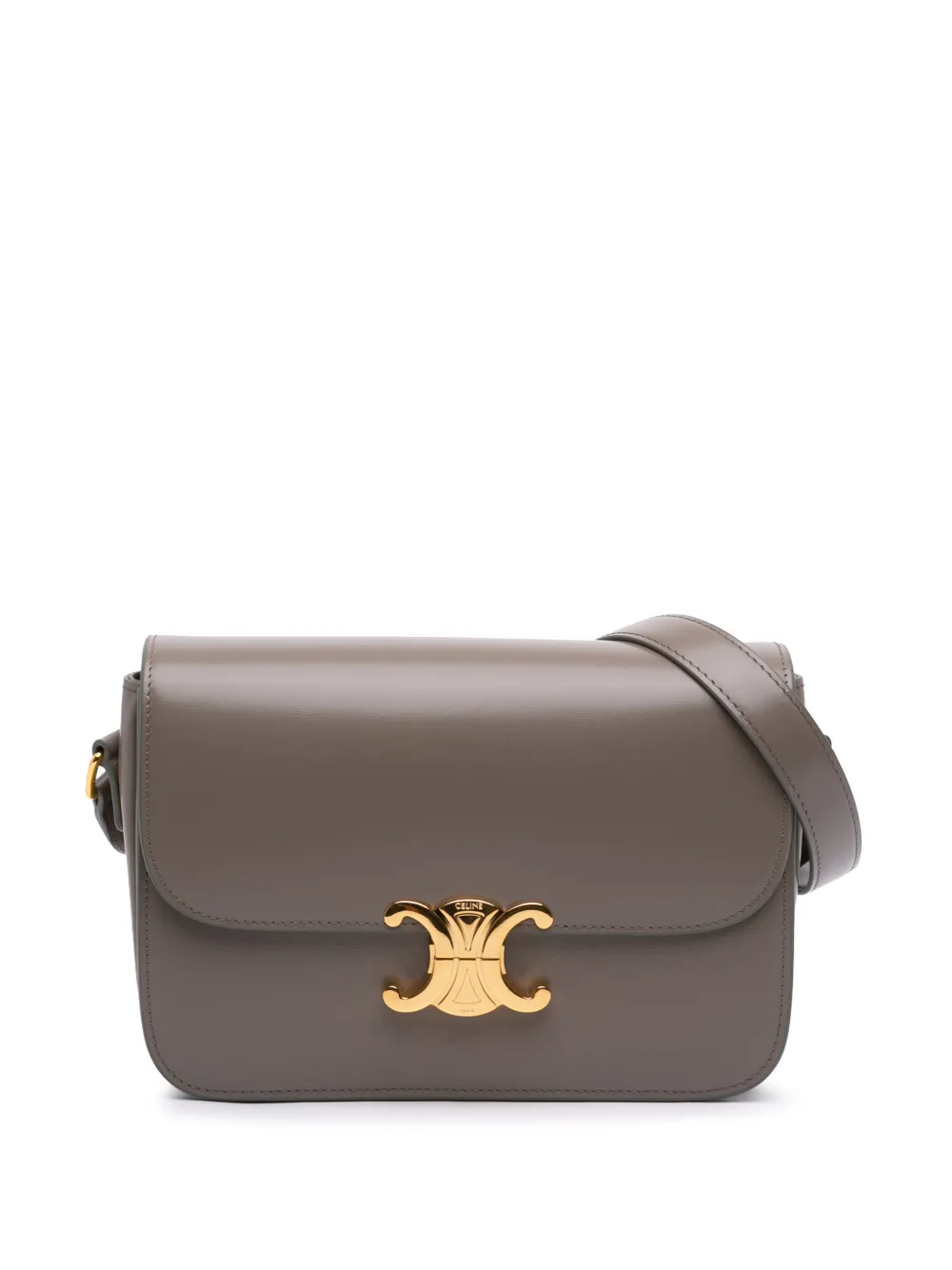 Celine Pre-Owned 2024 Classique Shiny Calfskin Triomphe crossbody bag - Marrone