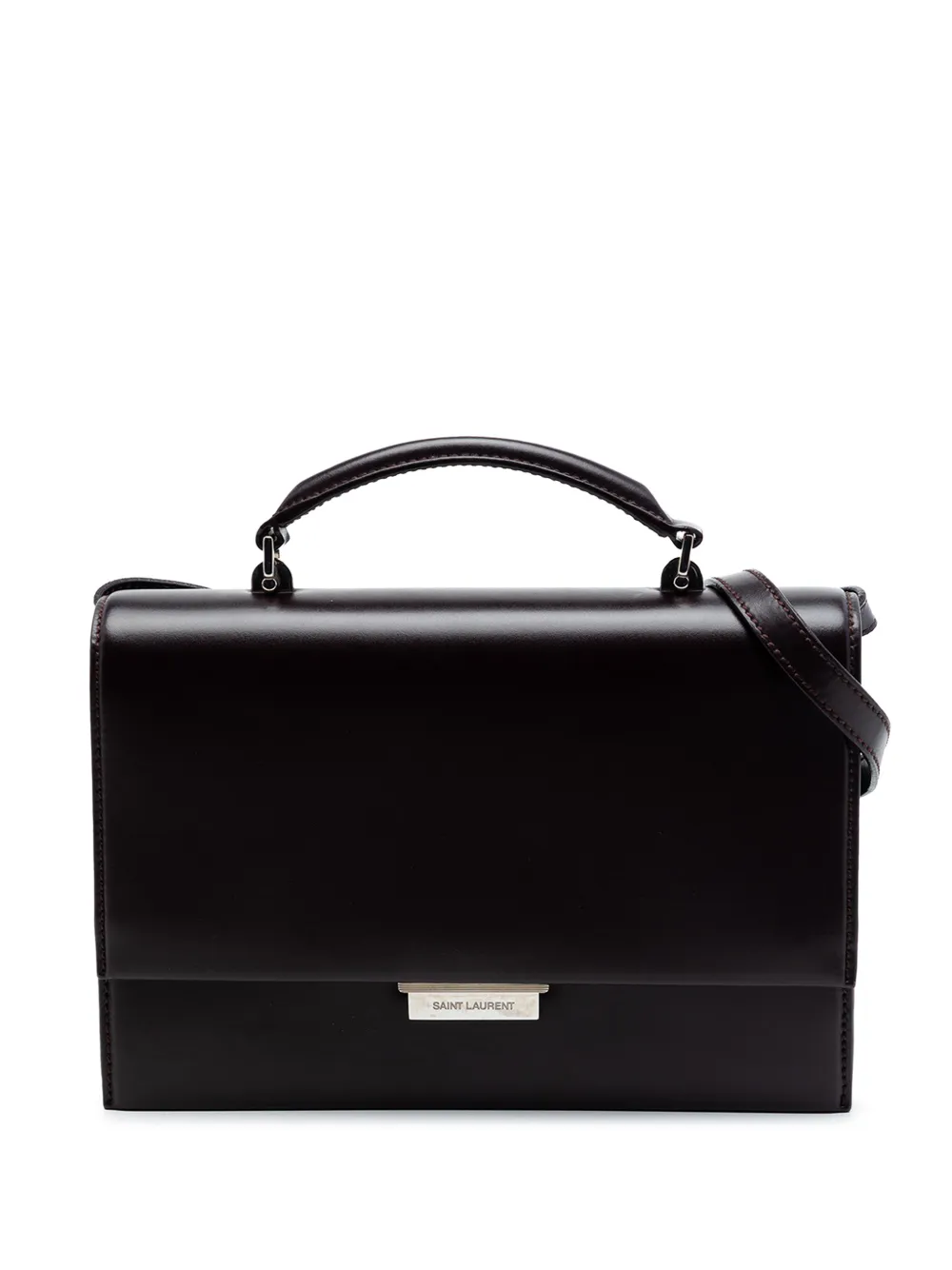 Saint Laurent Pre-Owned 2018 Leather Babylone Top Handle Bag satchel - Marrone