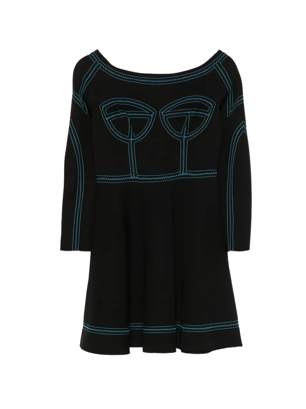 JEREMY SCOTT Pre-Owned Abito con cuciture a contrasto anni 2020 - Nero