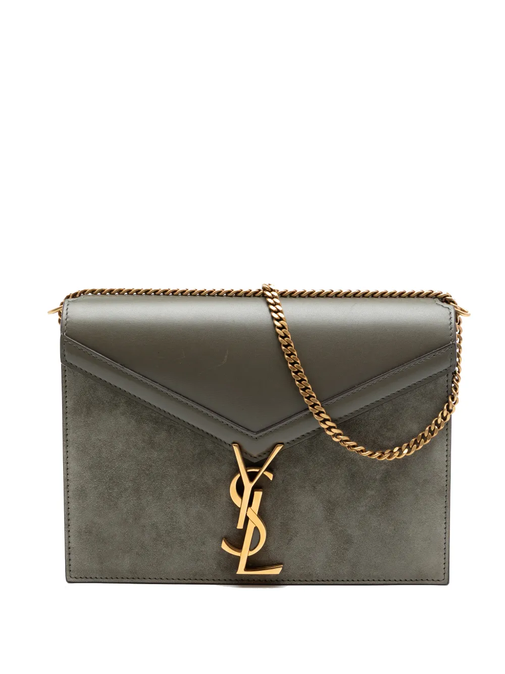 Saint Laurent Pre-Owned 2019 Suede and Calfskin Monogram Cassandra Clasp Bag shoulder bag - Marrone
