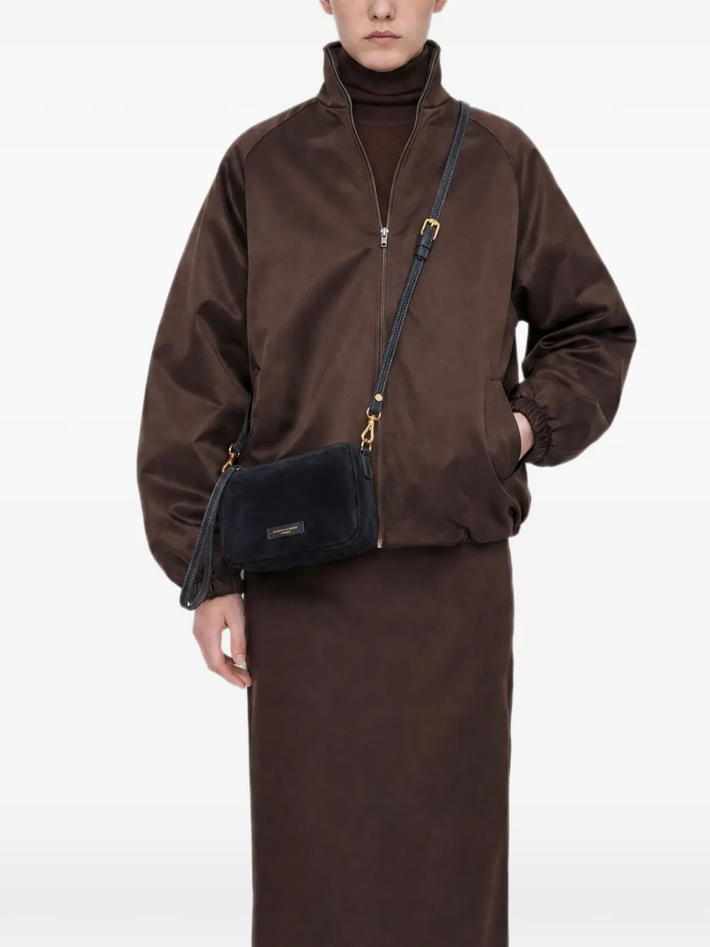 GIANNI CHIARINI Kleine Nora suède clutch Blauw